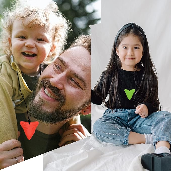 Chew Necklace for Kids Adults, Silicone Chew Toys for Kids Boys Girls with Anxiety Autism ADHD SPD Needs, Autism Sensory Necklaces for Chewing - 5 Pack-CubbioJoy