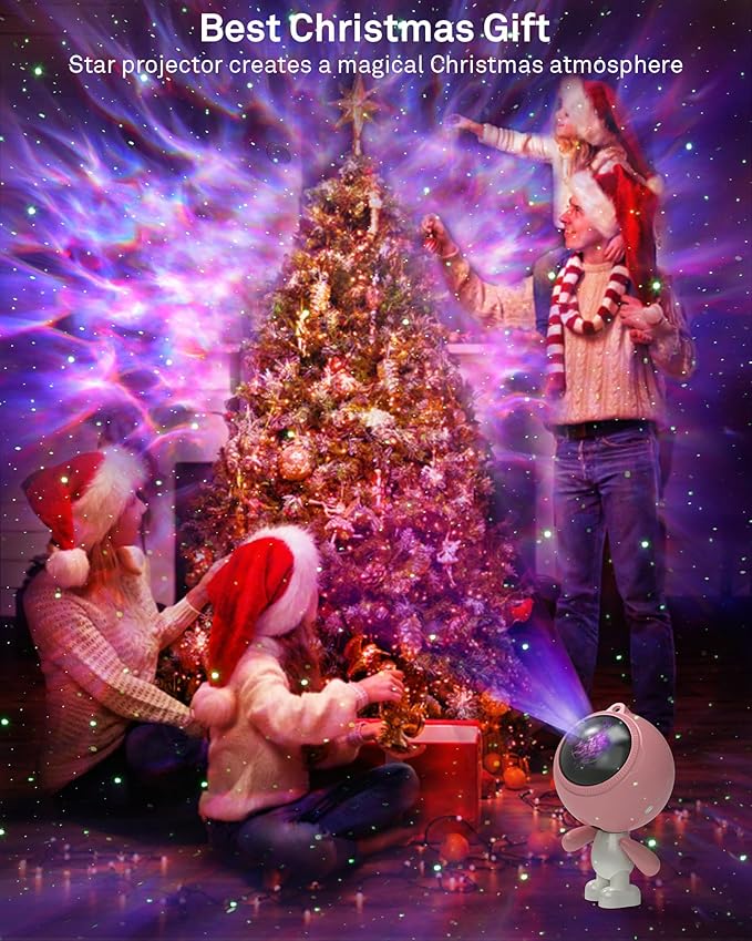 AIRIVO Astronaut Galaxy Projector, Star Projector for Bedroom, Robot Galaxy Projector Night Light for Kids, Bluetooth Speaker Ceiling Projector, Room Decor Gifts for Adults, Teens, Christmas-CubbioJoy