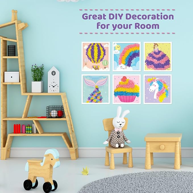 jackinthebox Poke Poke Art – Magical Theme, Mess-Free Fabric Art and Craft, Flower Pressing Kits, Gift for Kids, Girl Gifts, DIY Activity Boy Gift, Toys for Girls and Boys Ages 4 5 6 7 8-CubbioJoy