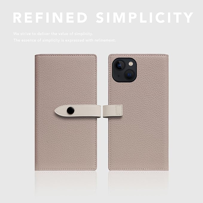 D8 Edition Full Grain Leather Wallet Case for iPhone 15 - [2-in-1] Handcrafted Detachable Diary Style with Magnetic MagSafe Back Cover and Snap Closure, Gift Box Included (Light Cream)-CubbioJoy