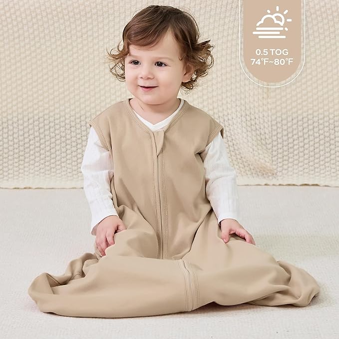 JELLYMONI Baby Sleep Sack 6-12 Months Wearable Blanket for Baby, 100% Cotton 2 Pack Infant Toddler Sleeping Sack Lightweight Soft 2-Way Zipper Sleepsack-CubbioJoy