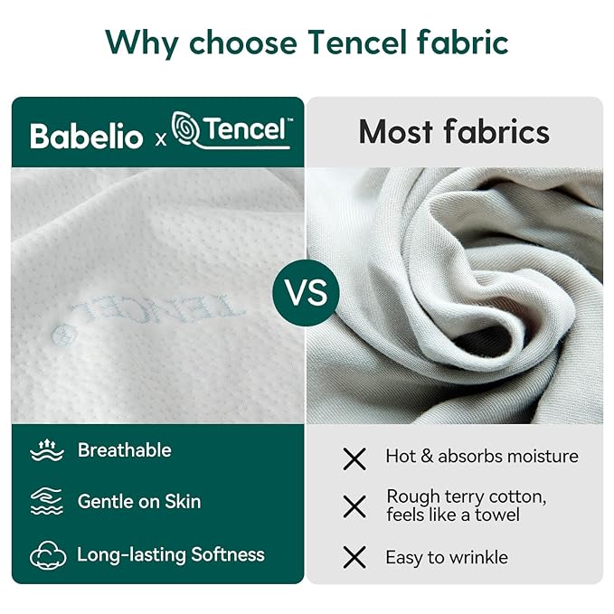 BABELIO Crib Mattress, Toddler Mattress for Toddler Bed, Memory Foam Baby Mattress, Dual Sided with Tencel Cover & Waterproof Lining-CubbioJoy