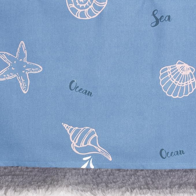 CaSaJa Baby 3-Piece Crib Bedding Set for Boys Girls, Including Soft Quilted Comforter(Blanket), Fitted Crib Sheet and Skirt, Soft Nursery Bedding Set Made of Silky Comfy Materials, Sea Conch-CubbioJoy