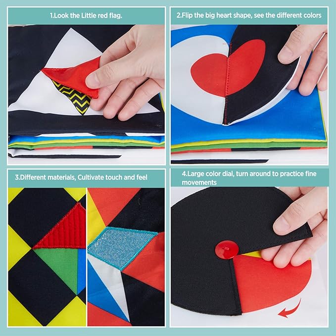 beiens High Contrast Black and White Baby Book - Touch and Feel Crinkle Sensory Toy - Visual Stimulation Interactive Montessori Toys for 0-12 Months Infant Newborn - Baby Gift for Boys Girls-CubbioJoy