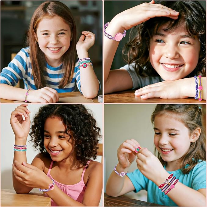 Cmiolacuna Friendship Bracelet Making Kit for Girls, 3-Layer Storage Box Arts and Crafts Bracelets Jewelry String Maker Kit Ages 8-12,Best Christmas Birthday Gift for Girls 6 7 8 9 10 11 12 Year Old-CubbioJoy
