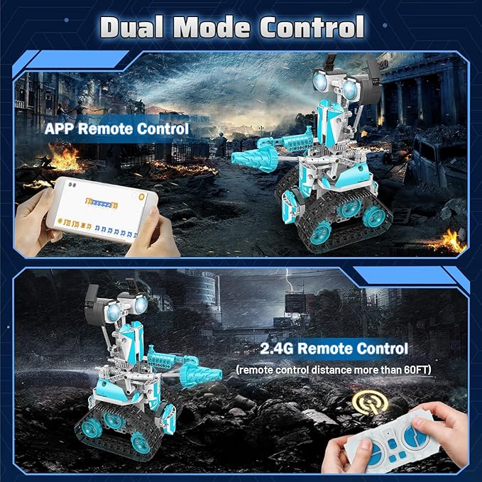 5 in 1 Robot Building Kit, Remote & App Control Educational Projects, 706Pcs DIY Tank & Garden Cars STEM Build Toys Sets for 8+ Years Old Boys and Girls-CubbioJoy