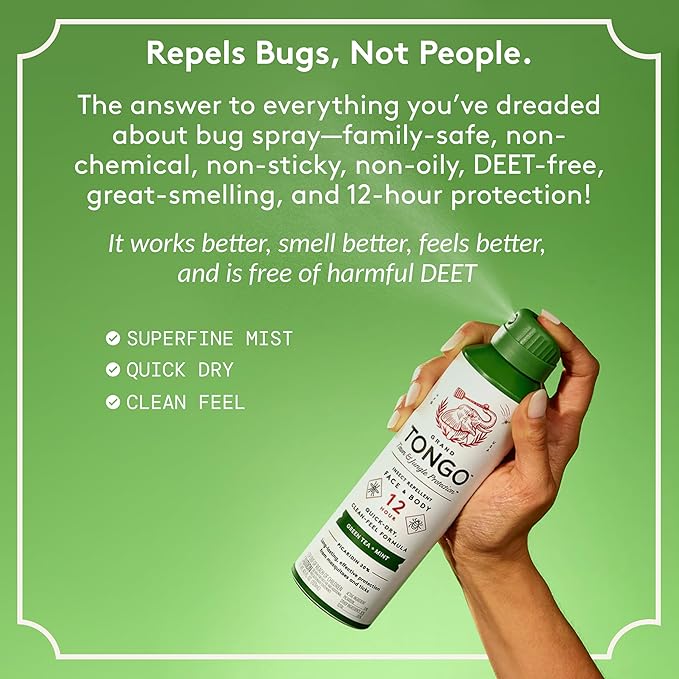 DEET-Free Green Tea + Mint Insect Repellent with Picaridin- The 12 Hour Protection, DEET Alternative-CubbioJoy