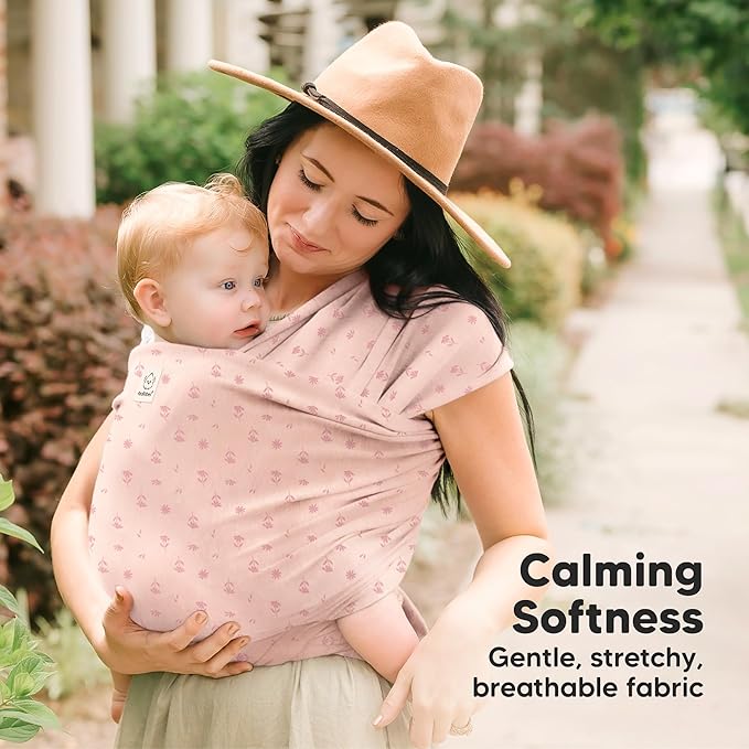 KeaBabies Baby Wrap Carrier - All in 1 Original Baby Carrier Newborn to Toddler Sling, Easy to Wear, Hands Free Bonding, Lightweight, Breathable Infant Wraps (Pink Daisies)-CubbioJoy