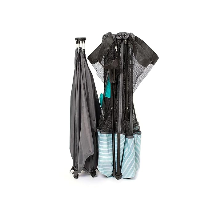 Baby Delight Go With Me Eclipse Mesh Portable Playard | Playpen | Sun Canopy | Indoor and Outdoor | Watercolor Stripe Base-CubbioJoy