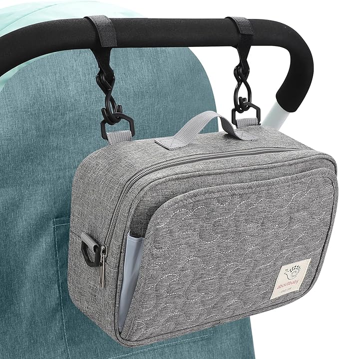 Accmor Stroller Organizer, Universal Stroller Organizer with Insulated Cup Holder Pocket, Dual Purpose Large Capacity Stroller Bag Caddy, Stroller Accessories Fits for Uppababy, Doona, Nuna Strollers-CubbioJoy