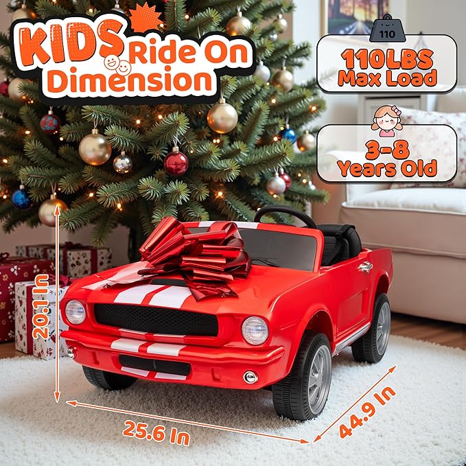 24V 2 Seater Ride on Toys, Licensed Shelby Cobra Kids Power Car Wheeler Ride On Toy w/ 2WD/4WD Switchable, Remote Control, 19" Spacious Seat, 4 Spring Suspension, Music, Bluetooth-CubbioJoy