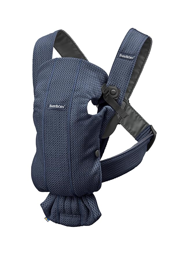 BabyBjörn Baby Carrier Mini,Navy Blue, 3D Mesh | Newborn Carrier (7-25 lbs), Ergonomic, Easy-to-Use-CubbioJoy