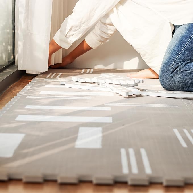 Baby Play Mats for Floor - Nira (6x6ft) - Premium EVA Foam Play Mat for Babies & Toddlers - Perfect for Tummy Time, Crawling, Playroom - Stylish & Comfortable Kids Play Mat-CubbioJoy