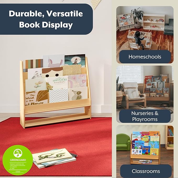 Angeles Value Line Book Display, Classroom Organization, Kids Bookshelf, Assembly Required, 29" L x 10" W x 30" H-CubbioJoy