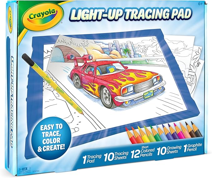 Crayola Light Up Tracing Pad - Blue, Drawing & Tracing Projector for Kids, Sketching Light Box Table, Toys for Kids, Gift for Girls & Boys, Ages 6+-CubbioJoy