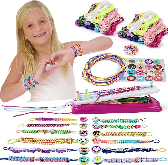 IQKidz Friendship Bracelet Making Kit - Make Bracelets Craft Toys for Girls Age 8-12 yrs, Cool Birthday Gifts for 6 7 9 10 11 Years Old Kids, Christmas Gift Set-CubbioJoy