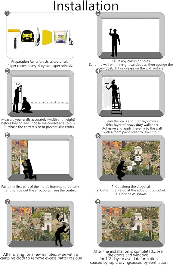 Indian Lush Jaipur Garden Wallpaper Mural Vibrant Green Wallpaper for Bedroom Living Room TV Sofa Background Large Art Wall Mural(Not Self-Adhesive)-CubbioJoy