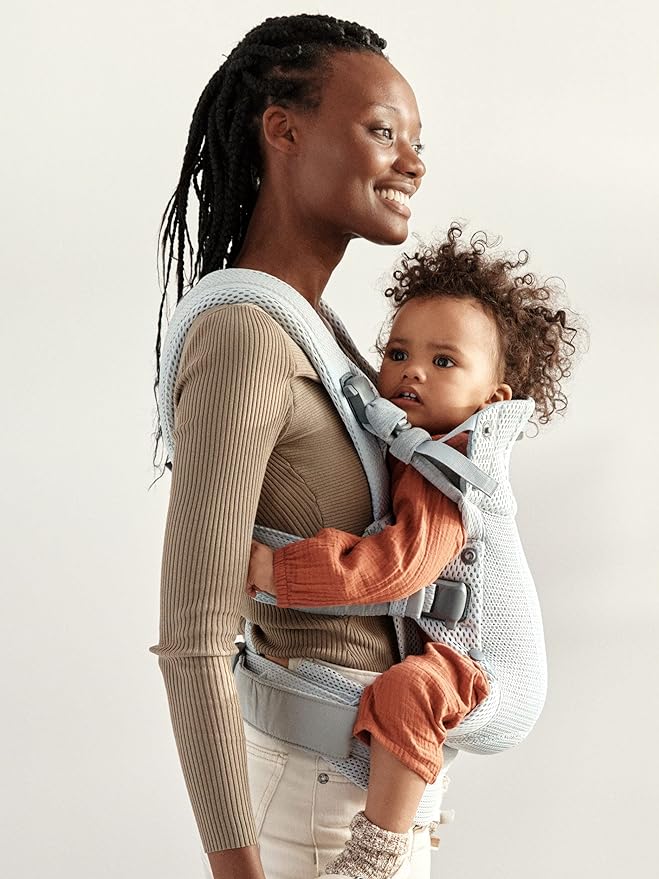 BabyBjörn Baby Carrier Harmony, Silver, 3D Mesh | 3-in-1 Ergonomic Baby Carrier; Newborn, Facing-In, Outward-Facing, and Back Carrying Positions Supported (7-40 lbs), Newborn to Toddler-CubbioJoy