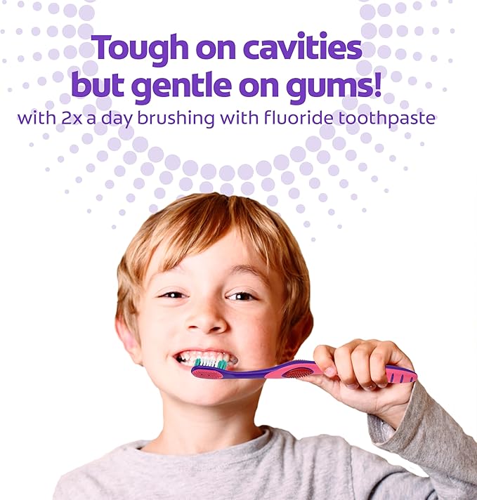 Colgate Extra Soft Kids Toothbrushes, Advanced Cavity Fighter Kids Toothbrush Pack, Extra Soft Bristles Help Remove Plaque and Stains for a Gentle Clean, for Children Ages 6 and Up, 4 Pack-CubbioJoy