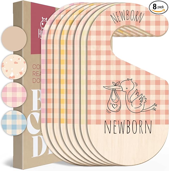 Baby Clothes Organizer - Pink Baby Closet Dividers for Nursery Decor, Storage & Organization - 8 Size Closet Dividers for Hanging Clothes, Gender Neutral Nursery Must-Haves & Accessories-CubbioJoy