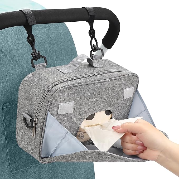 Accmor Stroller Organizer, Universal Stroller Organizer with Insulated Cup Holder Pocket, Dual Purpose Large Capacity Stroller Bag Caddy, Stroller Accessories Fits for Uppababy, Doona, Nuna Strollers-CubbioJoy