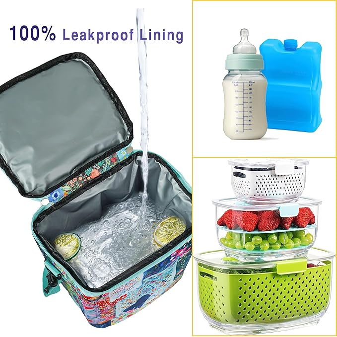 Breastmilk Cooler Bag with Ice Pack Fits 4 Baby Bottles Up to 9 Ounce Insulated Baby Bottle Bag Breast Milk Cooler on The Go with Strap Baby Bottle Cooler Bag for Nursing Mom Daycare or Travel-CubbioJoy