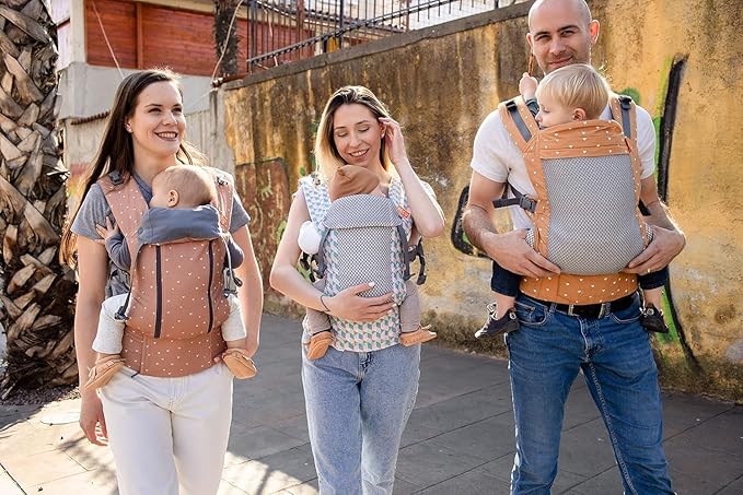 Beco Toddler Carrier - Breathable 3D Mesh Front-Carry & Backpack Style Carrier with Tall Supportive Back and Ergonomic Extra-Wide Seat for Children from 18months (20-60 lbs) - Cool Brick Heart-CubbioJoy