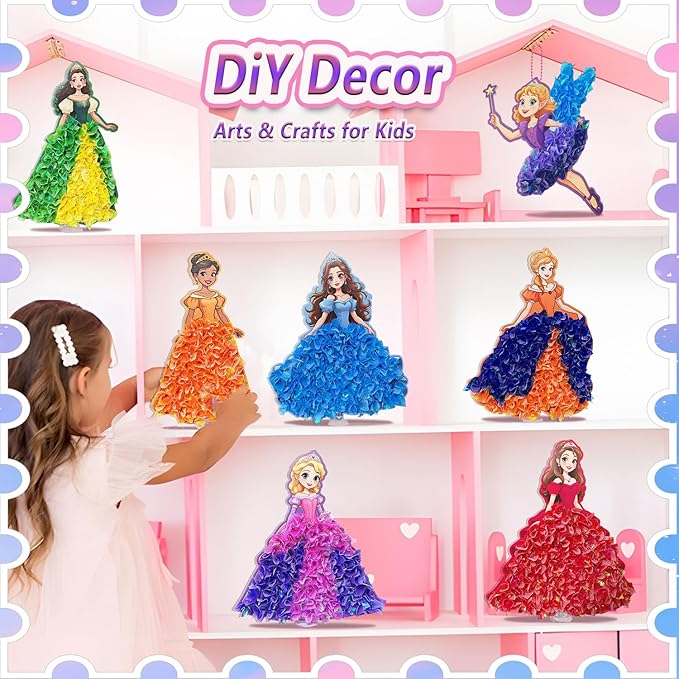 JRD&BS WINL Poke in Fun Art Kit for Kids Toys Age 3-12 Year Old 3D Creative Princesses for Girls Birthday Gifts for 3 4 5 6 7 8 9…… Year Old Boy DIY Craft Art Kit for Teens Beginner Kids-CubbioJoy