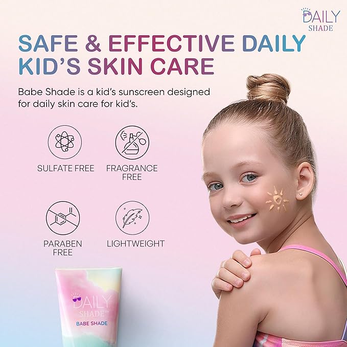 Kid's Sunscreen Starter Kit – Tinted Mineral Sunscreen for Face & Body with SPF 30, Shade Brush, Travel Bag & UV Card – Non-Nano Zinc, Reef Safe, Water Resistant & Hypoallergenic Skin Care-CubbioJoy