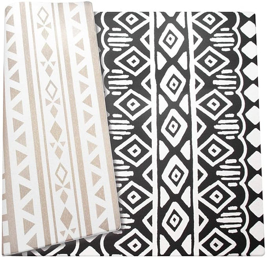 Cushmat Stylish Reversible Foam Play Mat (Large, Crystals - Black Grey) - Soft, Waterproof, Durable Play mat for Infants, Babies, Toddler, Kids & Grownup - 6.5ft x 4.5ft-CubbioJoy