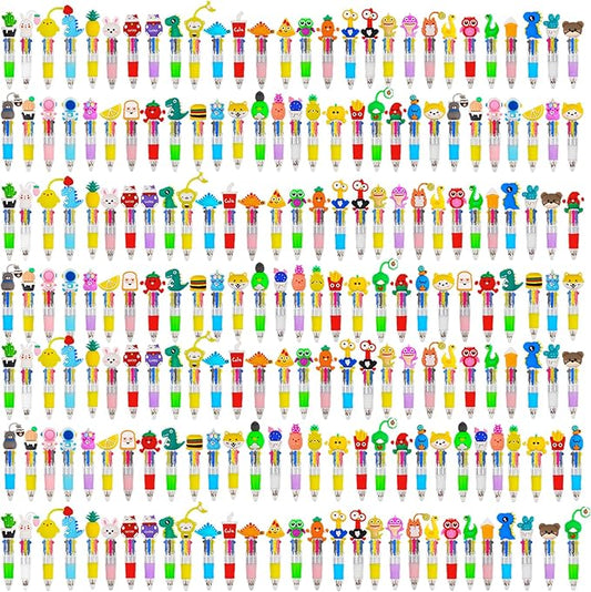 200Pcs Mini Multicolor Pens in One 4-in-1 Cute Pens Bulk for Kids, Ballpoint Pen for Birthdays and Children's Parties, Fun Gifts Assorted Ink Kawaii Pen-CubbioJoy