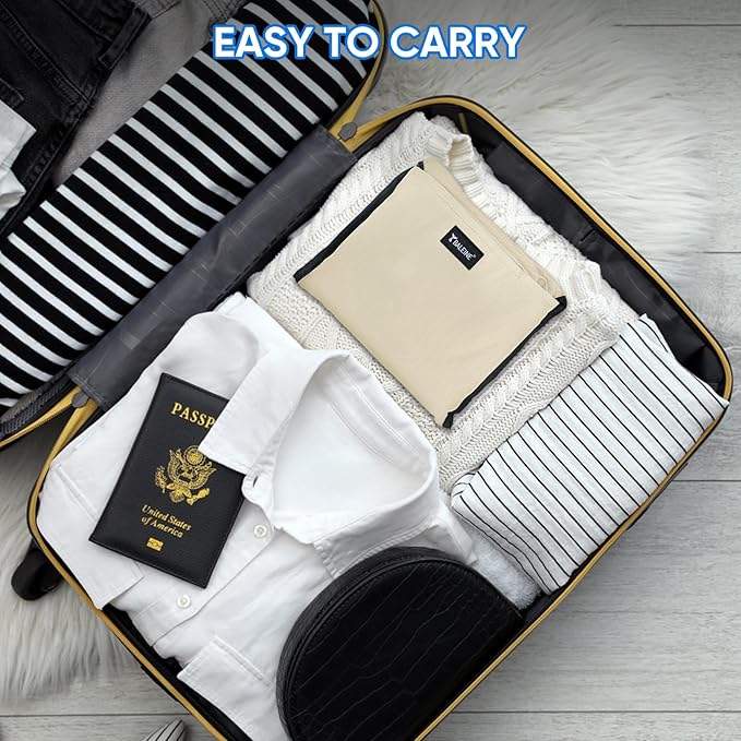 BALEINE 120L Laundry Bag Backpack, 900D Oxford Fabric Large Travel Laundry Bags with Shoulder Straps and 2 Mesh Pockets for College Dorm, Apartment, Laundromat (Beige, 120L)-CubbioJoy