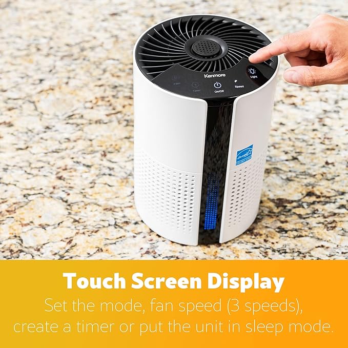 Kenmore PM1010 Air Purifiers for Bedroom Up to 348 Sq.Foot with H13 True HEPA Filter, Child Lock, Sleep Mode for Small Rooms-CubbioJoy