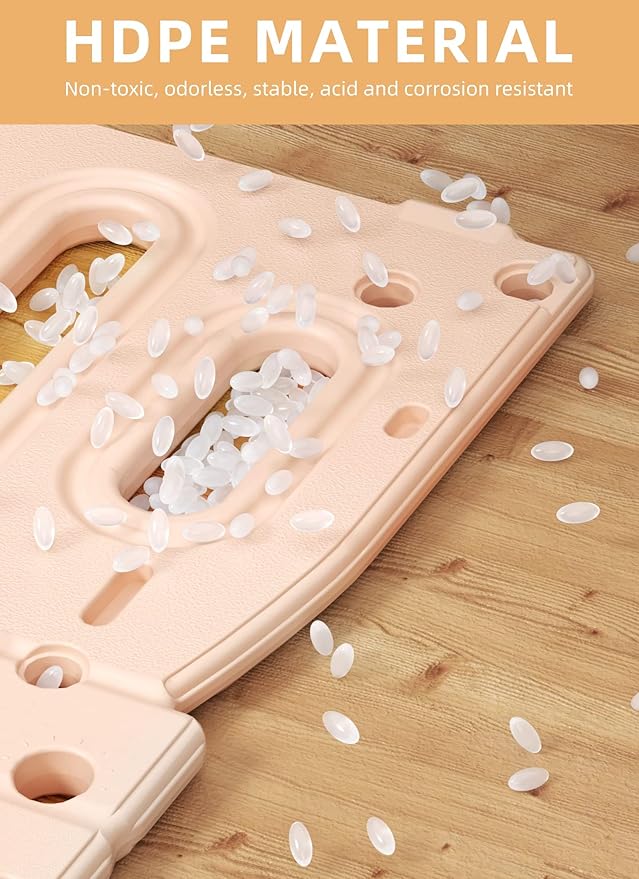 8 in 1 Toddler Slide, Kids Climber Slide with Storage Space and Non-Slip Steps, Indoor Outdoor Playset with Basketball Hoop and Telescope, Slide for Toddlers Age 1-3, Pink White-CubbioJoy