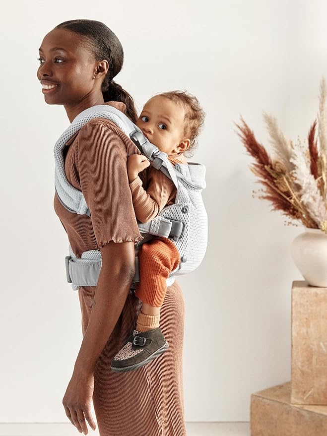 BabyBjörn Baby Carrier Harmony, Silver, 3D Mesh | 3-in-1 Ergonomic Baby Carrier; Newborn, Facing-In, Outward-Facing, and Back Carrying Positions Supported (7-40 lbs), Newborn to Toddler-CubbioJoy