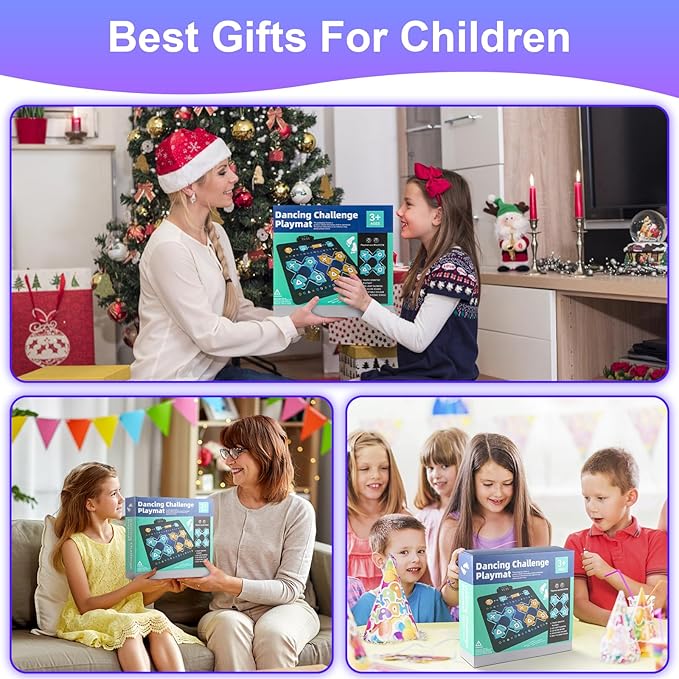 2Player Dance Mat for Kids, Electronic Double Dance Mixer Rhythm Step Play Mat,Dance pad Game Toys Music for Girls Boys,Christmas/Festival/Birthday Gifts for Kids,Age 3 4 5 6 7 8 9 10 11 12+ Year Old-CubbioJoy