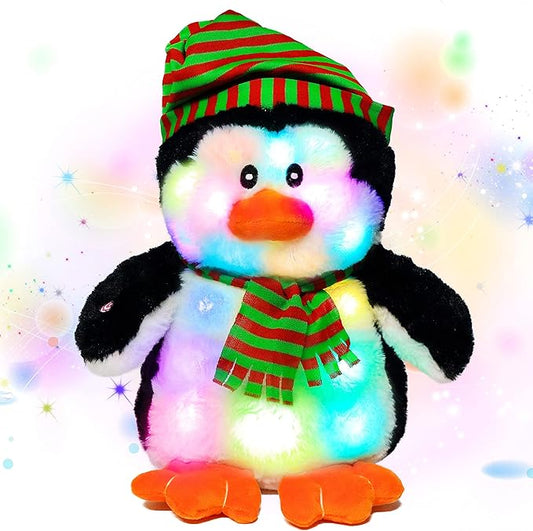 Cuteoy Light-up Plush Penguin LED Stuffed Animal Birthday Christmas Plushies Toy Gifts for Kids Toddler Girls,11“-CubbioJoy