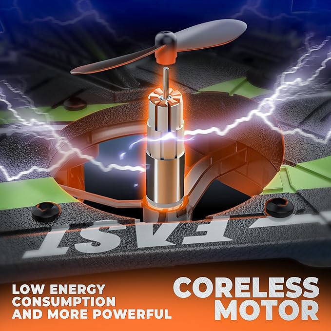 BEZGAR Drones for Kids | 2.4GHZ RC Plane, Remote Control Airplane, RC Helicopter, 360° Flip Fighter Jet Toy, Toys for Ages 8+ with Colorful LED Navigation Lights Green-CubbioJoy