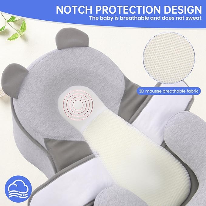 Baby Feeding Pillow, Anti Overflow Feeding Pillow for Reducing Spit-Up, Safety Nursing Pillow, Baby Lounger Reflux Wedge Breastfeeding, Removable top and Bottom-CubbioJoy