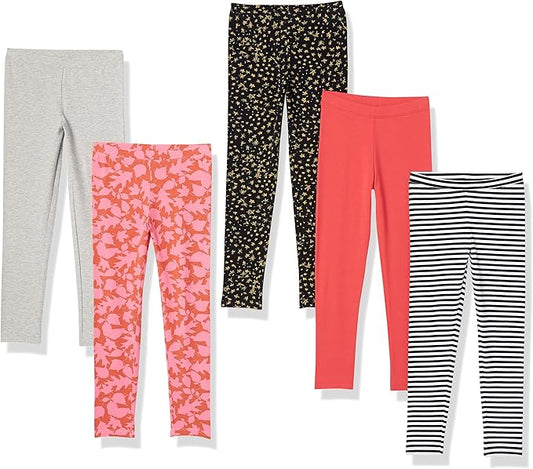 Amazon Essentials Girls and Toddlers' Leggings, Multipacks-CubbioJoy