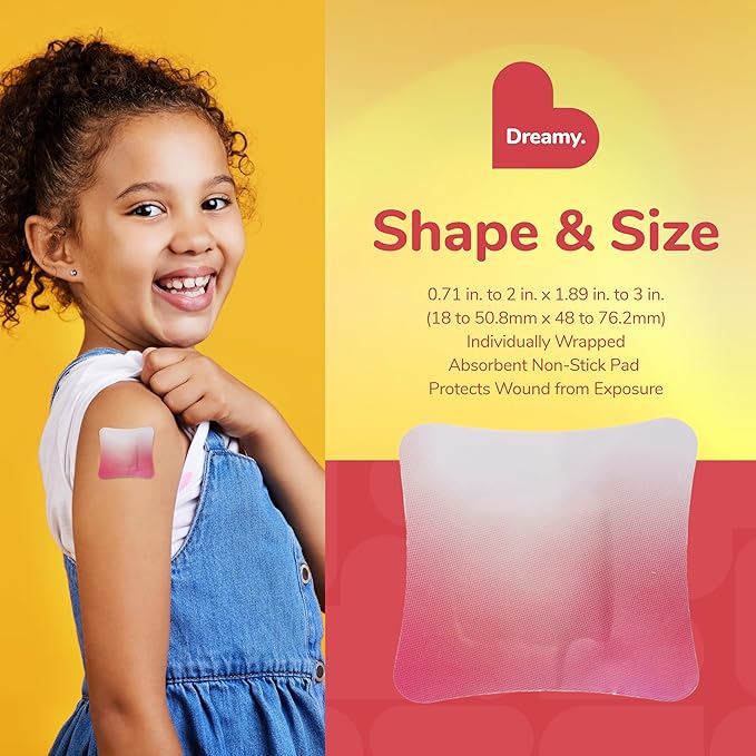 BioSwiss Bandages, Assorted Size Gradient Print Self Adhesive Bandage, Latex Free Sterile Wound Care, First Aid Kit Supplies for Kids and Adults, 60 Count-CubbioJoy