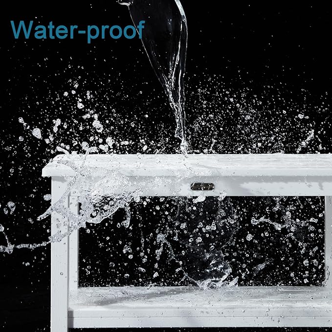 30'' Heavy Duty Shower Bench for Inside Shower, White Poly Bath Stool for Shaving Legs, Waterproof Spa Bath Chair Seat with Adjustable Feet, Non-Slip, Weight Capacity 700LBS (30 x 13 Inches)-CubbioJoy