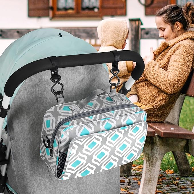 Accmor Stroller Organizer, Universal Stroller Organizer with Insulated Cup Holder Pocket, Dual Purpose Large Capacity Stroller Bag Caddy, Stroller Accessories Fits for Uppababy, Doona, Nuna Strollers-CubbioJoy