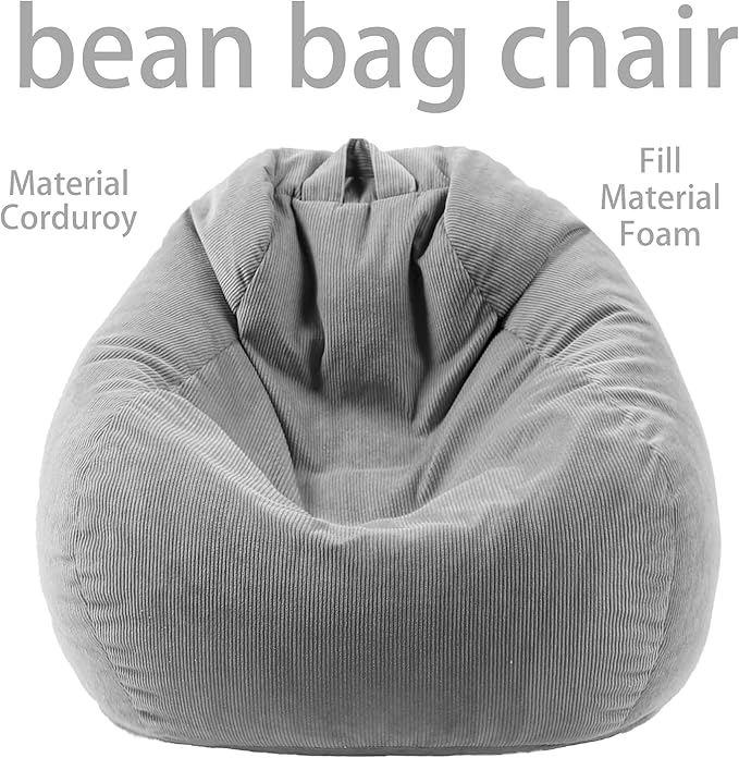 Bean Bag Chairs for Kids Chair Round Sofa Memory Foam Filling Reading Gaming Sofa for Living Room Bedroom-CubbioJoy