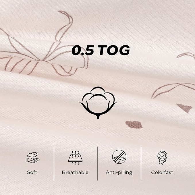 JELLYMONI Baby Sleep Sack 0-6 Months, 100% Cotton 3 Pack 0.5 TOG Baby Wearable Blanket Infant Sleep Sack with 2-Way Zipper Newborn Sleep Sacks-CubbioJoy