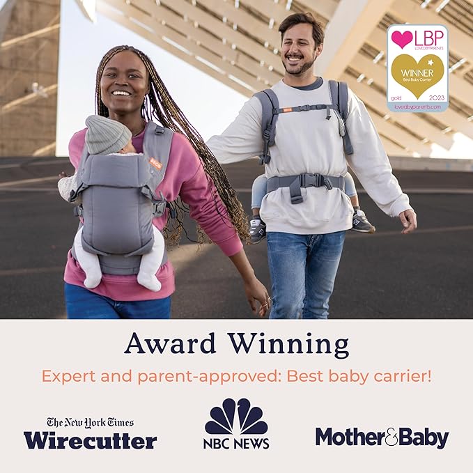 Beco Gemini Baby Carrier from Newborn to Toddler - Certified Ergonomic Newborn Baby Carrier for Infants and Children of 7-35 lbs - M Shape, Adjustable Seat, 100% Cotton (Geo Floral)-CubbioJoy