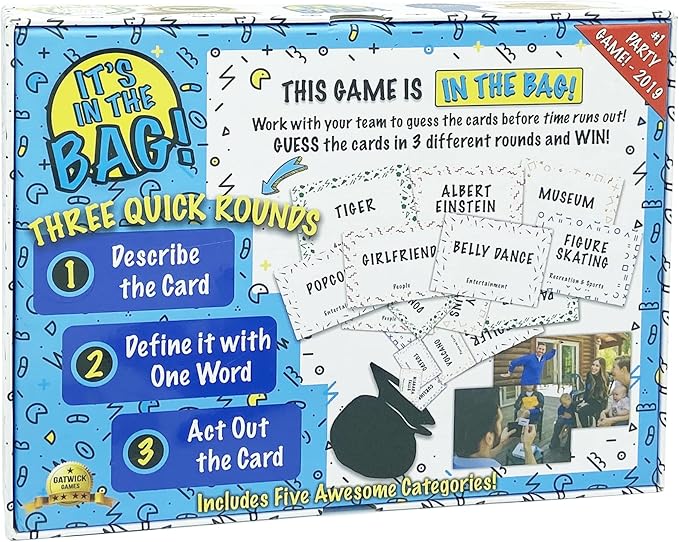 It’s in The Bag - Ultimate Family Game for Game Night, 3 Rounds of Wild Easy Fun! Best Board and Party Games for Adults, Groups, and Kids-CubbioJoy