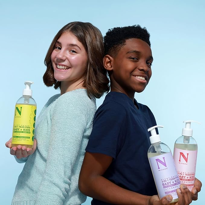 Dr. Natural 3-in-1 Tear-Free Baby Plus Kids Soap - Head-to-Toe Soap and Shampoo - Sensitive Skin Moisturizing Body Wash - Rosewater - 16 oz-CubbioJoy