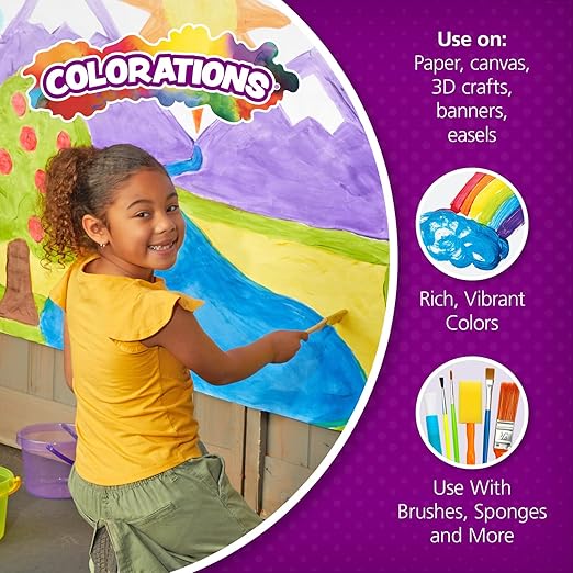Colorations Liquid Watercolor Paint, 8 fl oz, Yellow, Non-Toxic, Painting, Kids, Craft, Hobby, Fun, Water Color, Posters, Cool effects, Versatile, Gift-CubbioJoy