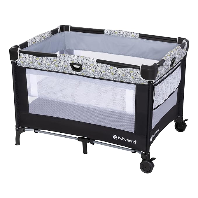 Baby Trend Nursery Den Playard with Snooze Pod and Flip Over Changer, Hidden Jungle Trio-CubbioJoy